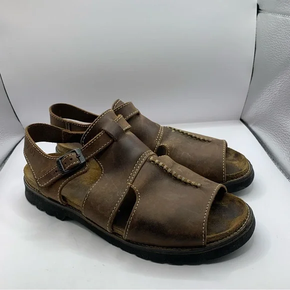 NAOT vintage fishermen open toe grandma core size 9-9.5 brown leather slingback - Picture 8 of 8